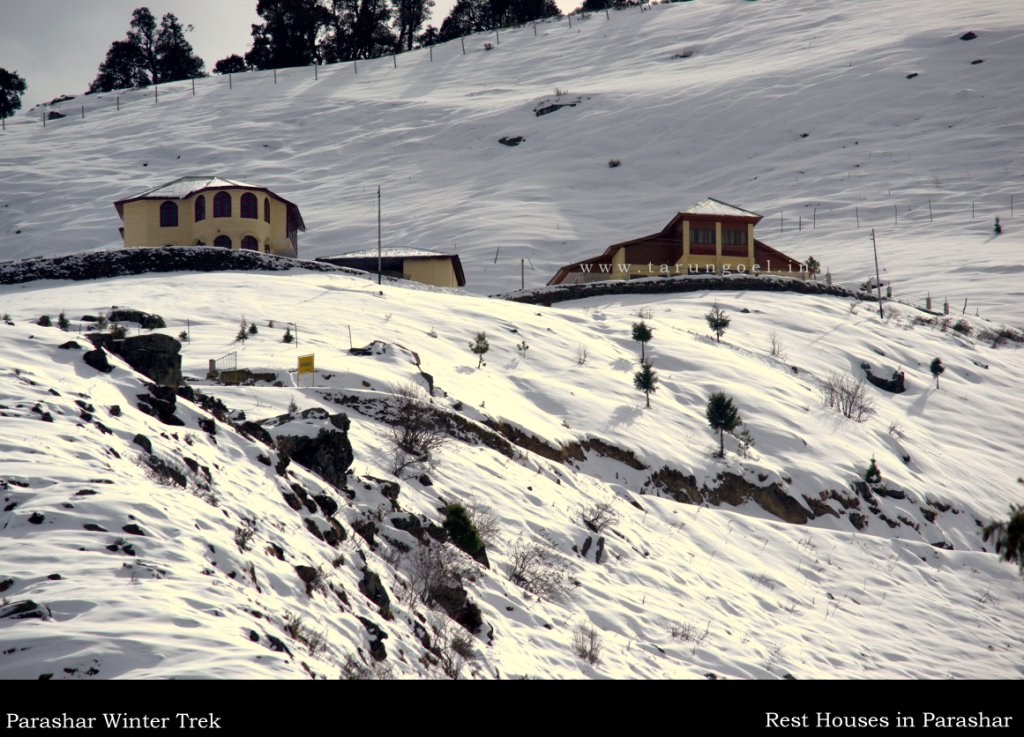 Snow Submerged Rest Houses at Parashar